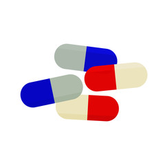 Capsule pill medicine icon on white background