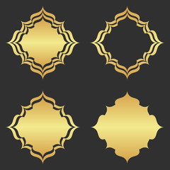 Luxury gold ornamental element. Abstract golden frame.