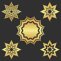 Luxury gold ornamental element. Abstract golden frame.