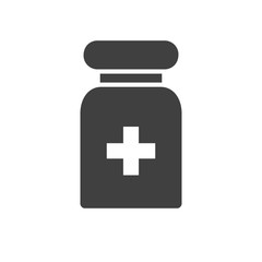 Pills Tube Glyph Related Vector Icon. Isolated on the White Background. Editable EPS file. Related Vector illustration.