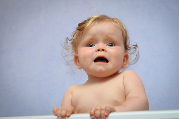 Frightened baby girl