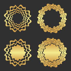 Luxury gold ornamental element. Abstract golden frame.