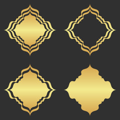 Luxury gold ornamental element. Abstract golden frame.