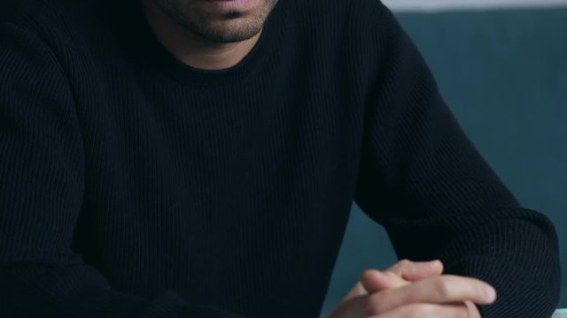 man with mental disorders is about to explode with rage looking at the camera