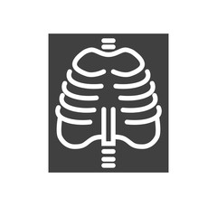 X-ray Glyph Related Vector Icon. Isolated on the White Background. Editable EPS file. Related Vector illustration.