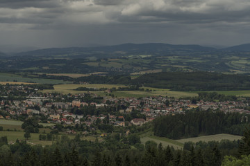 Obraz premium View from Tabor hill in summer cloudy day