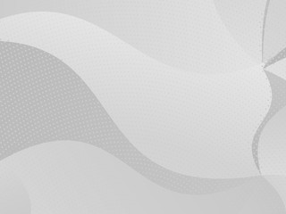 Grey-white halftone modern light art. Gradient blurred pattern with raster effect, smooth, wavy lines, shapes.