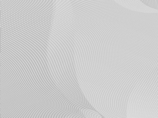 Grey-white halftone modern light art. Gradient blurred pattern with raster effect, smooth, wavy lines, shapes.