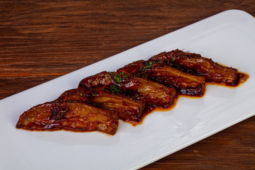Roasted eggplant slices