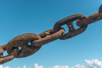 Ship's anchor chain, also known as the cable