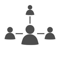 People connecting icon. Network sign. Vector illustration, flat design.