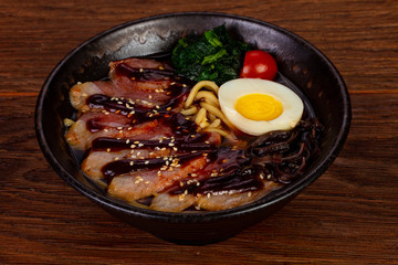 Ramen soup with duck