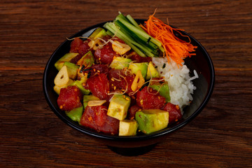 Raw tuna with avocado