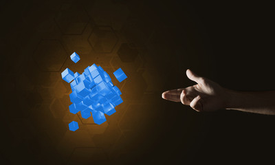 Idea of new technologies and integration presented by cube figure
