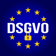DSGVO sign illustration. General Data Protection Regulation - GDPR. German text: DSGVO - EU-Datenschutz Grundverordnung