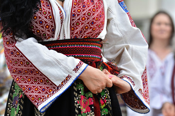 Beautiful traditional Romania costumes from Dobrogea , Romania