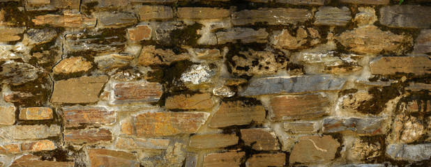 Ancient greek stone fence with moss - texture 45mp