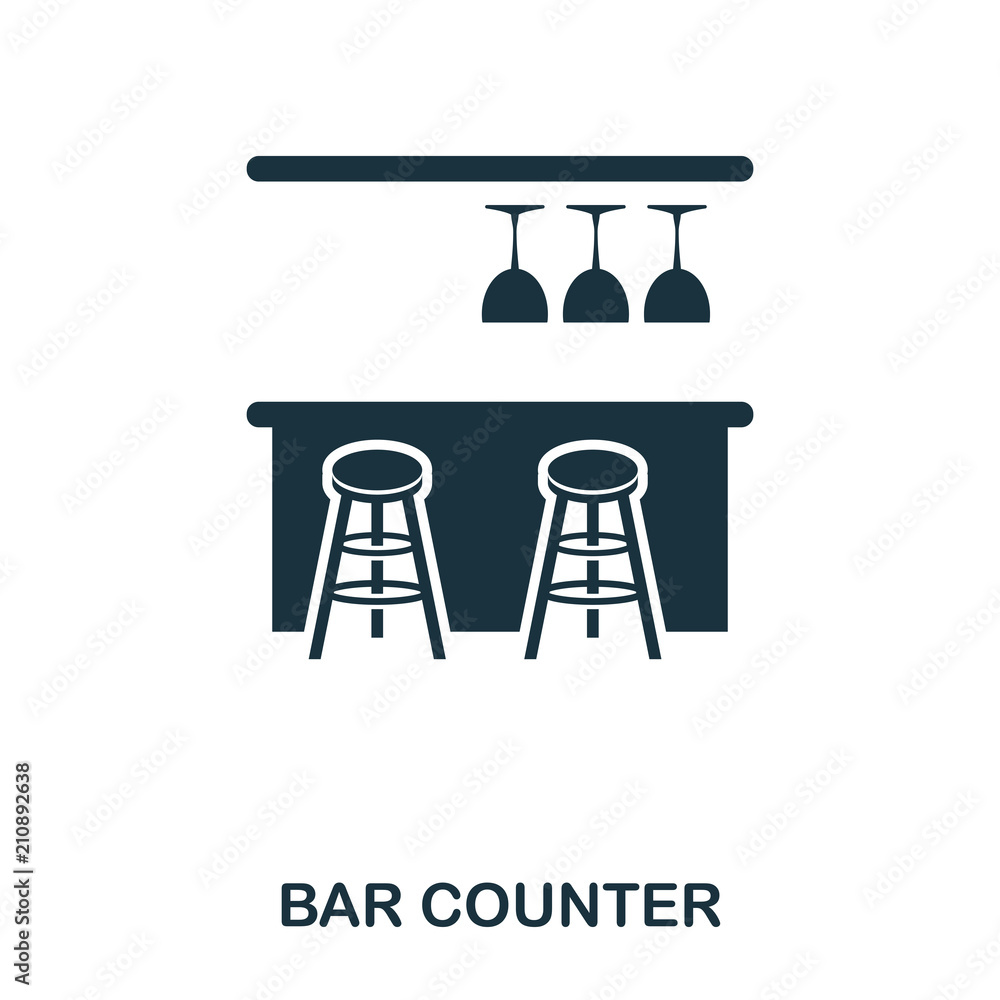 Poster bar counter icon. line style icon design. ui. illustration of bar counter icon. pictogram isolated o
