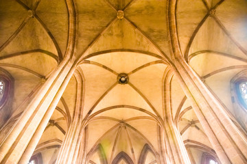 Interior of gothic cathedral of St. Lorenz, Nuremberg in Germany