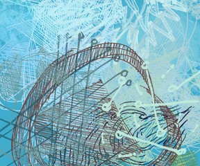 Abstract painting on canvas. Hand made art. Colorful texture. Modern artwork. Strokes of fat paint. Brushstrokes. Contemporary art. Artistic background image.