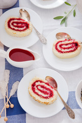 Jam roll strawberry, Raspberry Swiss Roll, Teatime with Cake roll