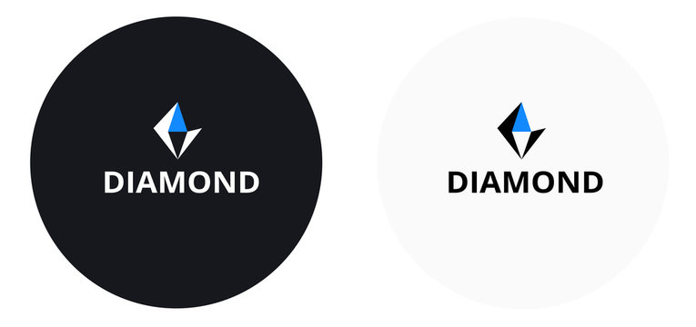 Diamond logo black and blue color - diamond success company icon stylish design - vector
