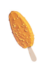 Ice cream in caramel glaze