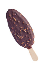 Ice cream in chocolate glaze