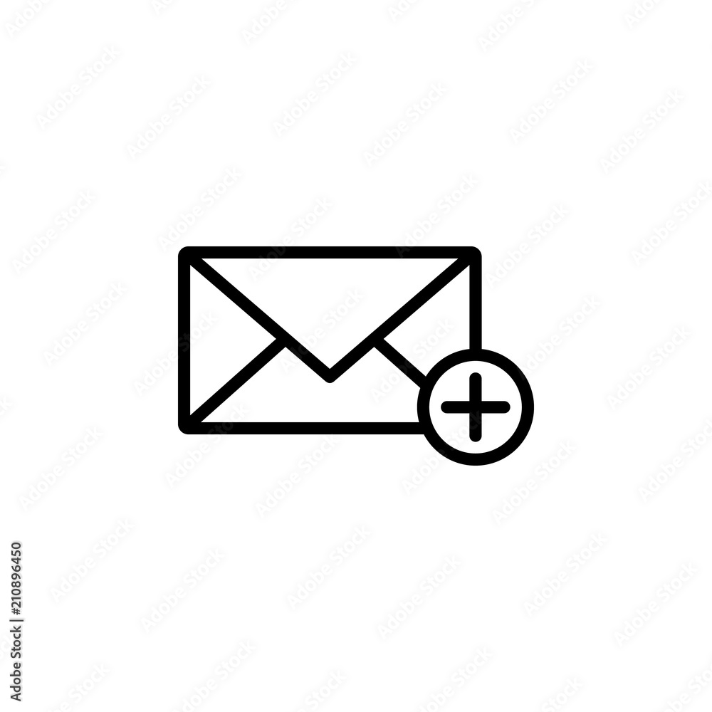 Poster the icon of add message. simple outline icon illustration, vector of add message for a website or mo
