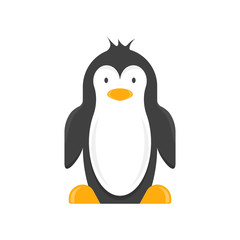 A cartoon penguin. Vector illustration on white background.