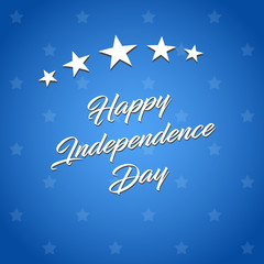 Fototapeta na wymiar Happy Independence Day! vector illustration on blue background. The 4th of July