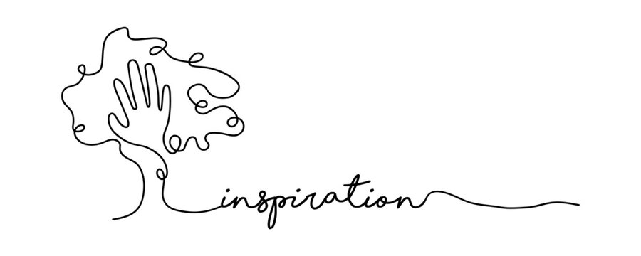 Inspiration single line web banner concept