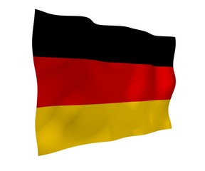 Obraz premium Flag of Germany. Wide format 3D illustration. State symbol of the Federal Republic of Germany. 3D rendering