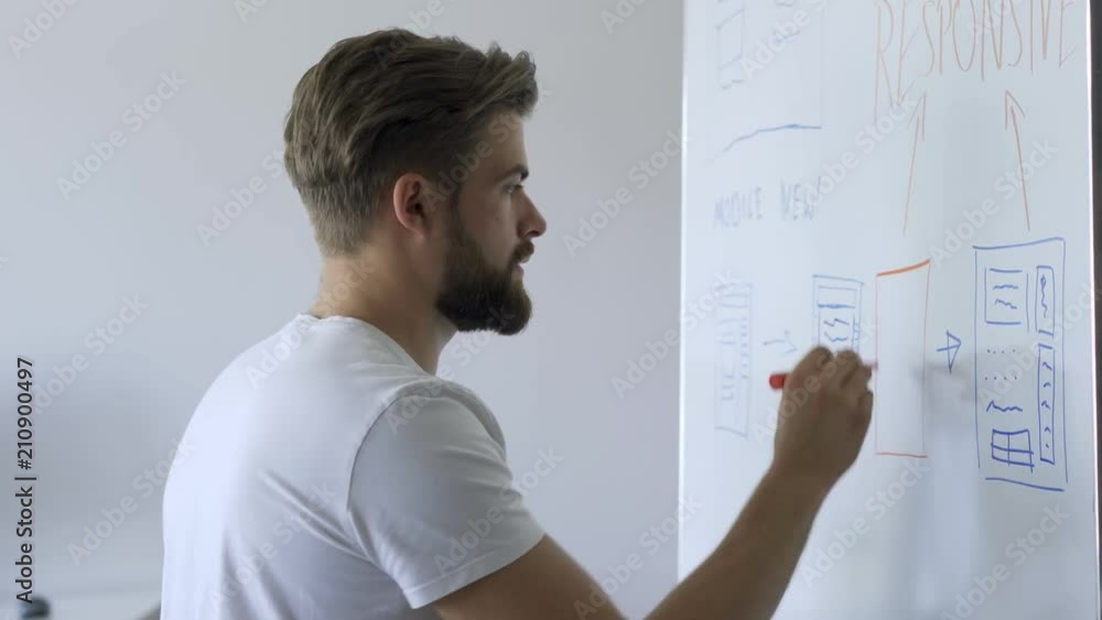 Wall mural web designer planning web site layout