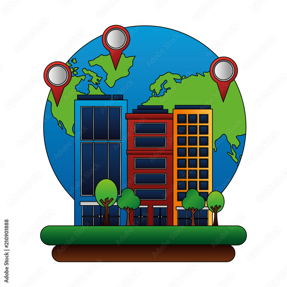 Poster gps navigation world hotel pointers map travel