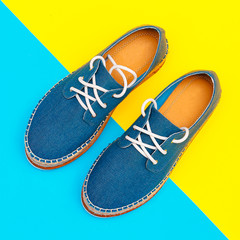 Jeans Moccasins on the platform. Summer trend