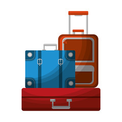 set suitcases travel tourism icon