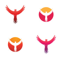 Phoenix Wings Flying Logo Symbol