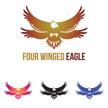 Four Winged Eagle Unique Logo Symbol