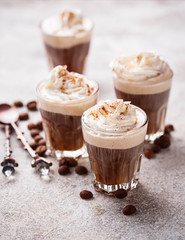 Coffee latte with whipped cream