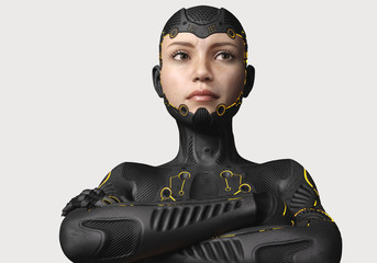 isolated female humanoid model - 3d rendering