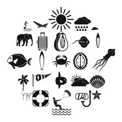 Dive icons set. Simple set of 25 dive vector icons for web isolated on white background