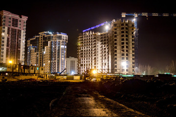 Fototapeta na wymiar View of the city and new buildings under construction 
