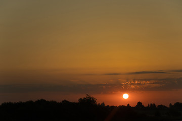 Fototapeta premium Warm colored sun set