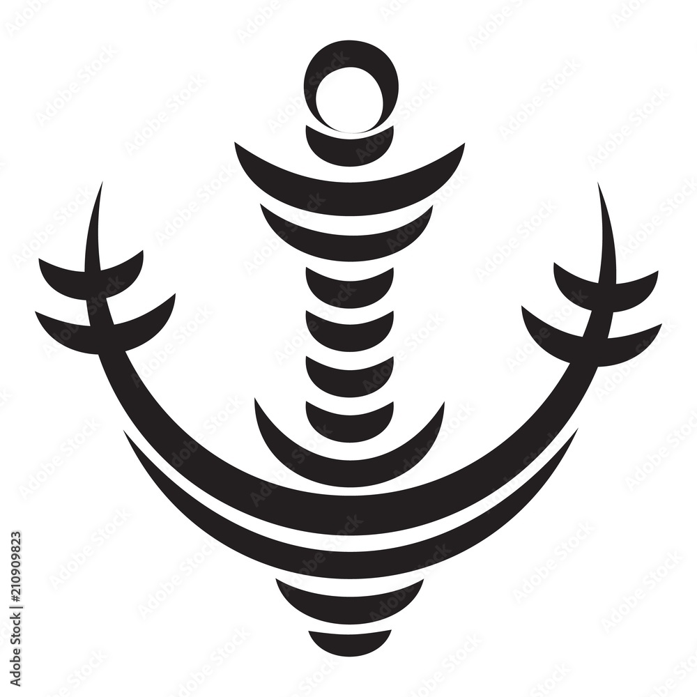 Poster wave anchor icon. simple illustration of wave anchor vector icon for web design isolated on white ba