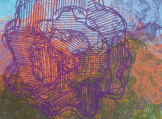 Abstract painting on canvas. Hand made art. Colorful texture. Modern artwork. Strokes of fat paint. Brushstrokes. Contemporary art. Artistic background image.