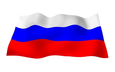 Waving flag of the Russian Federation. The National. State symbol of the Russia. 3D illustration