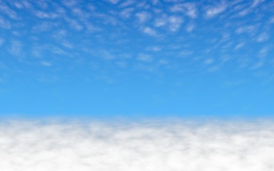 Fototapeta premium Blue sky background with white clouds. Cumulus white clouds in the clear blue sky in the morning. 3D illustration