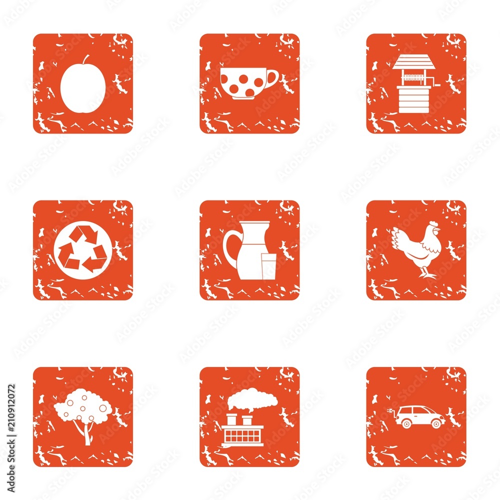 Poster handling icons set. grunge set of 9 handling vector icons for web isolated on white background