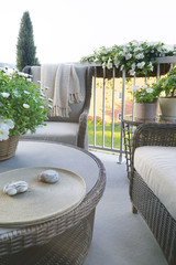  Wicker furniture on balcony